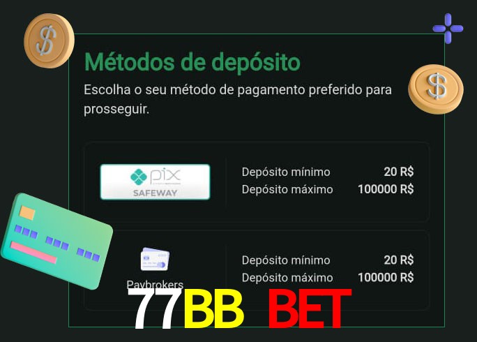 O cassino 77BB Bet oferece uma grande variedade de métodos de pagamento